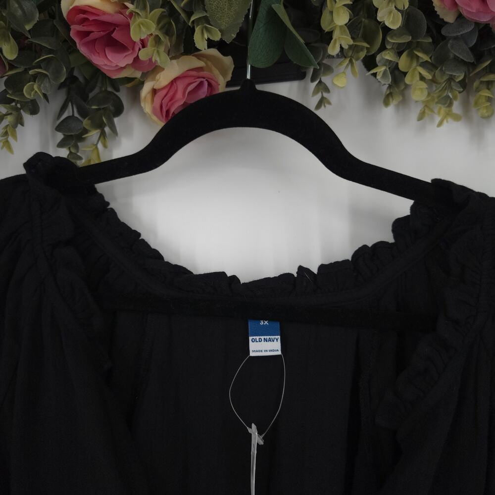 Old Navy Black Short Sleeve V-neck Plus Size Dress Size 3X NWT - Picture 3 of 14